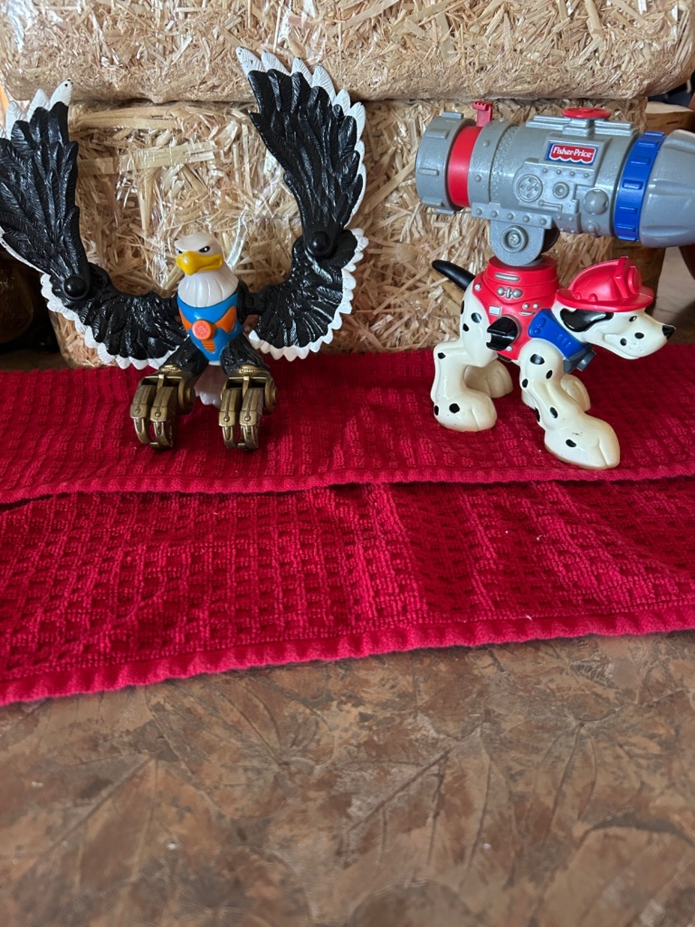 Vintage 1998 Fisher Price Rescue Heroes Swoops the Eagle and Smokey the Dog